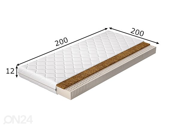 Lateksmadrats Marionel 200x200 cm mõõdud