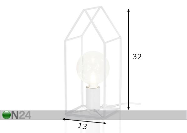 Laualamp Home, valge mõõdud