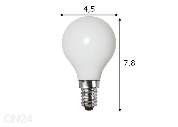 LED elektripirn E14 5W mõõdud