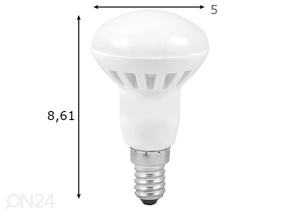 LED elektripirn E14 6 W, 2 tk mõõdud