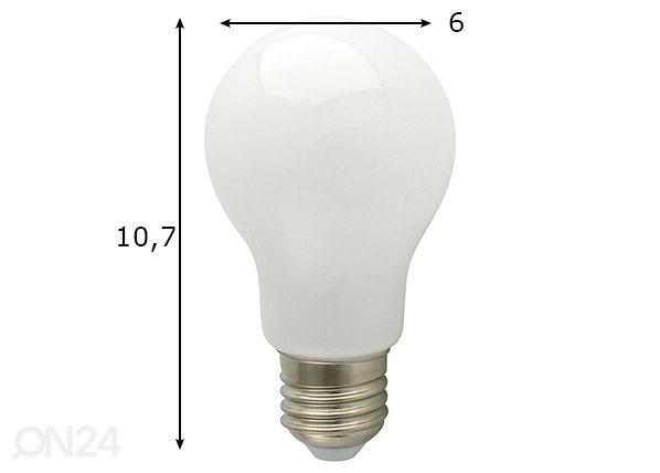 LED elektripirn E27 6 W 5 tk mõõdud