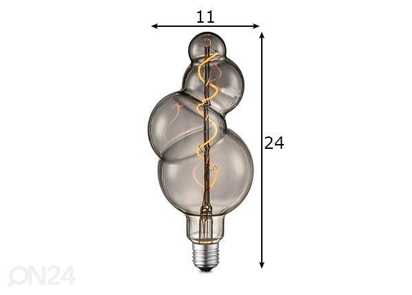 LED-pirn Bubble, E27, 4W mõõdud