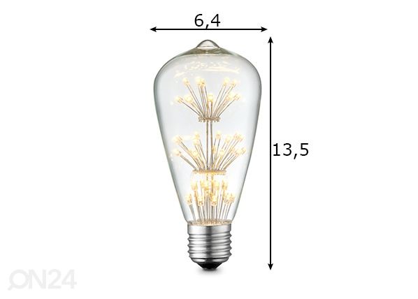 LED-pirn Crystal, E27, 1,5W mõõdud