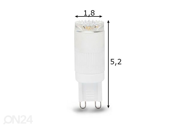 LED-pirn Cylinder, G9, 2,5W mõõdud