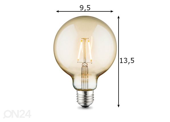 LED-pirn Globe, E27, 4W mõõdud