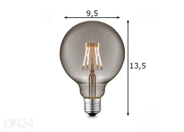 LED-pirn Globe, E27, 6W mõõdud