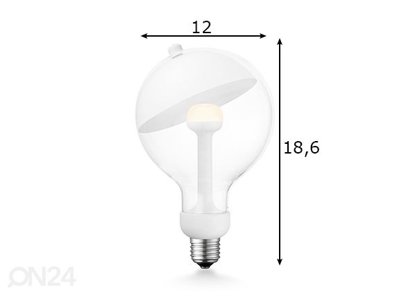 LED pirn Move Me sphere, E27, 5,5W mõõdud