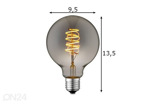 LED-pirn Spiral, E27, 4W mõõdud