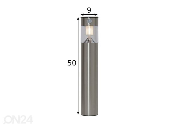 Liikumissensori- ja päikesepaneeliga valgusti Marbella mõõdud