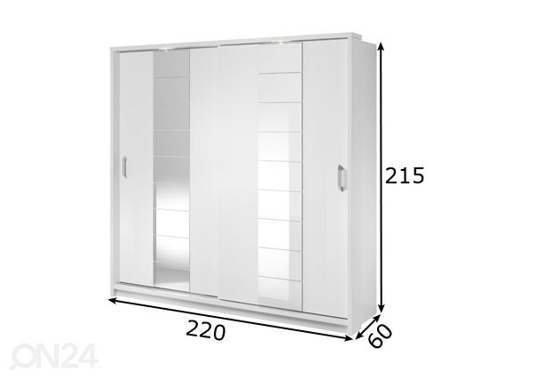 Lükandustega riidekapp 220 cm