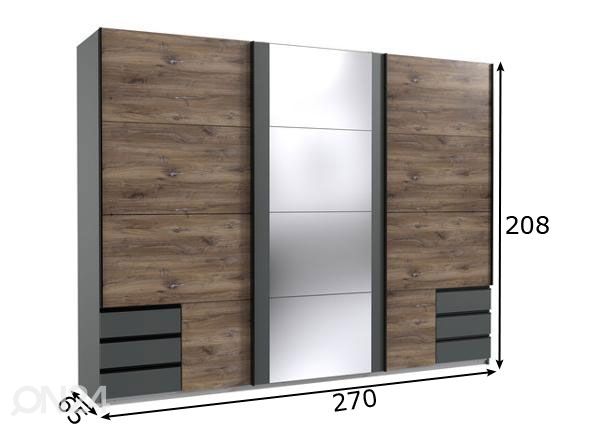 Lükandustega riidekapp Flensburg 2 270 cm mõõdud