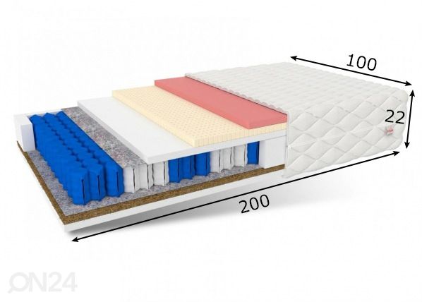 Madrats Genua 100x200 cm mõõdud