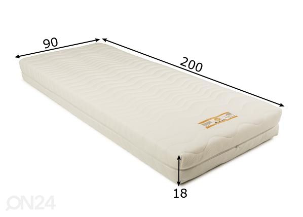 Madrats Madrazzi memory foam-ist 90x200x18 cm mõõdud