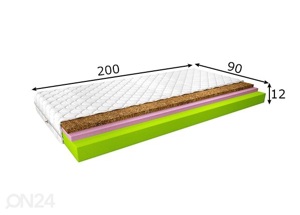 Memory foam madrats Sergio 90x200 cm mõõdud