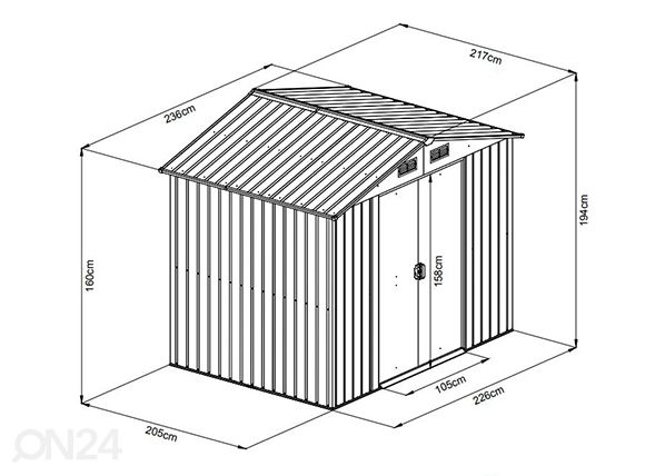 Metallist aiakuur 4,63 m² mõõdud