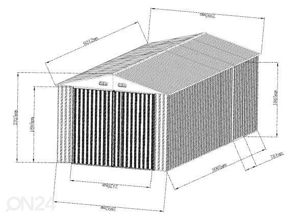Metallist garaaž/aiakuur 17 m² mõõdud