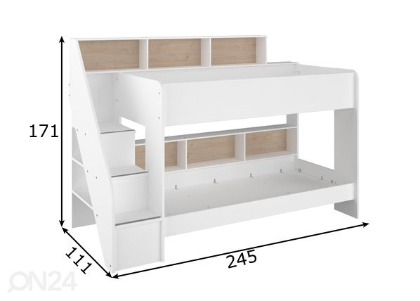 Narivoodi Bibliobed 90x200 cm mõõdud