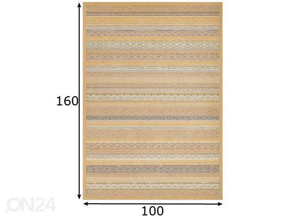 Narma smartWeave® TWIN vaip Ridala gold 100x160 cm mõõdud