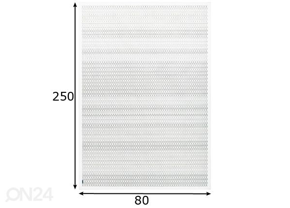 Narma smartWeave® TWIN vaip Tsirgu white 80x250 cm mõõdud