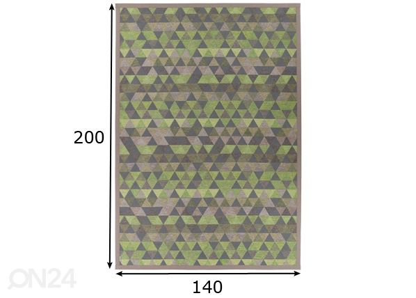 Narma smartWeave® vaip Luke green 140x200 cm mõõdud