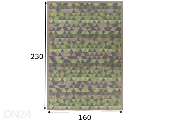 Narma smartWeave® vaip Luke green 160x230 cm mõõdud