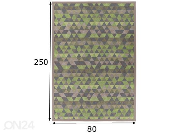 Narma smartWeave® vaip Luke green 80x250 cm mõõdud