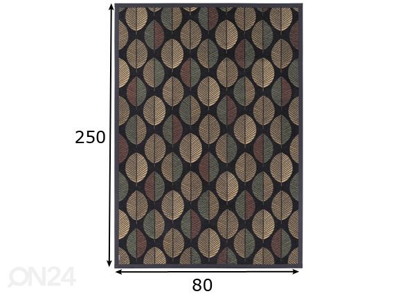 Narma smartWeave® vaip Pärna carbon 80x250 cm mõõdud