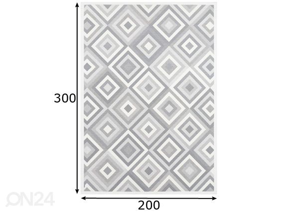 Narma smartWeave® vaip Tahula white 200x300 cm mõõdud