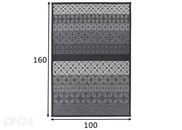 Narma smartWeave® vaip Tidriku grey 100x160 cm mõõdud