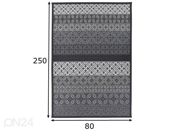 Narma smartWeave® vaip Tidriku grey 80x250 cm mõõdud