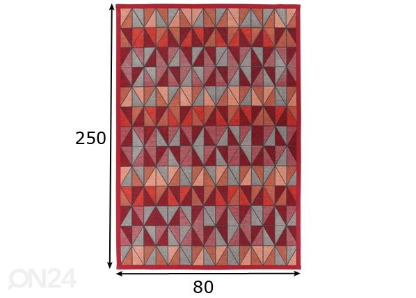 Narma smartWeave® vaip Treski red 80x250 cm mõõdud