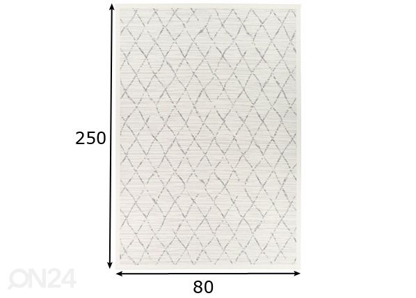 Narma smartWeave® vaip Vao white 80x250 cm mõõdud