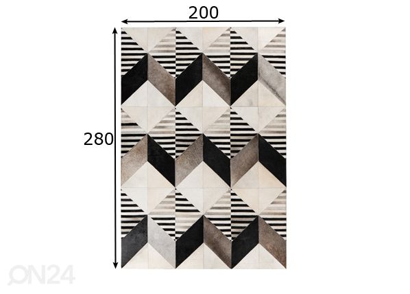 Naturaalsest nahast vaip 200x280 cm mõõdud