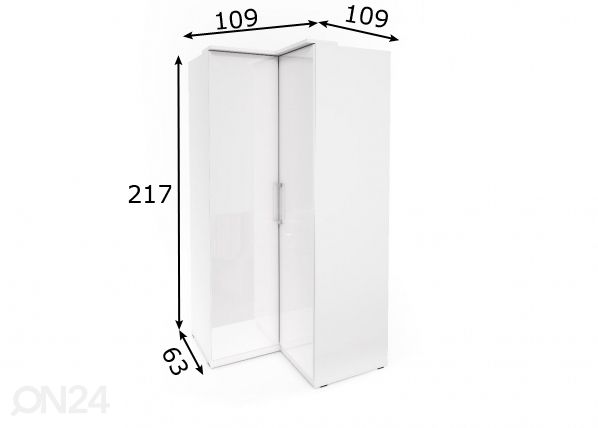 Nurgariidekapp 109x109 cm mõõdud