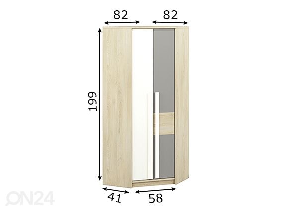 Nurgariidekapp Carlo 82x82 mõõdud