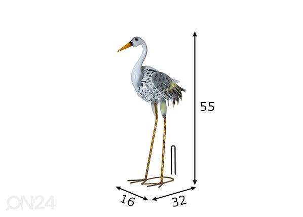 Päikesepaneeliga dekoratsioon Heron mõõdud