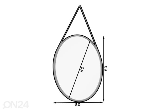 Peegel 80 cm mõõdud