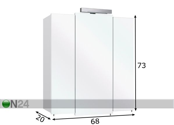 Peegelkapp 13-I 68 cm mõõdud