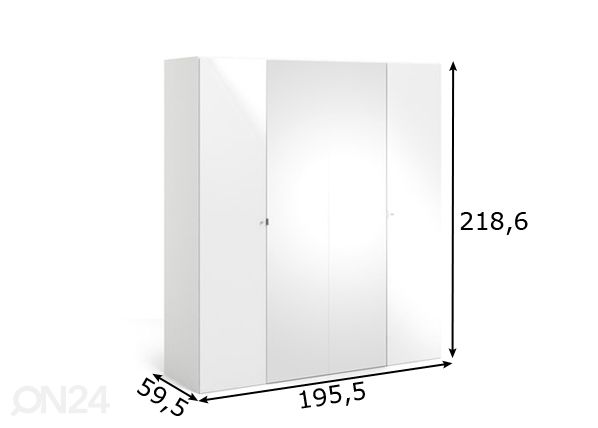 peegelustega Riidekapp Save mõõdud