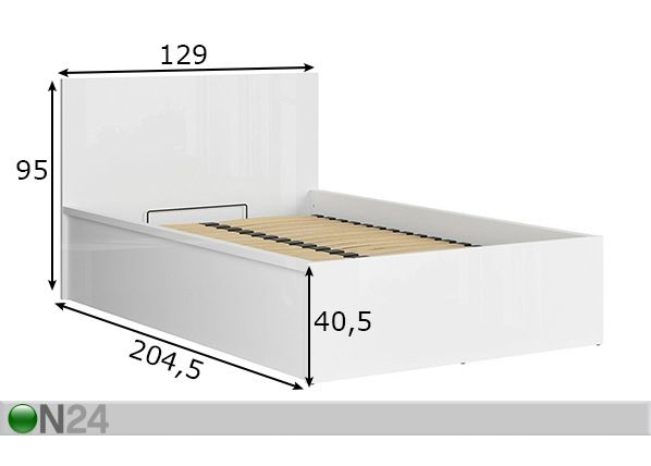 Pesukastiga voodi 120x200 cm mõõdud