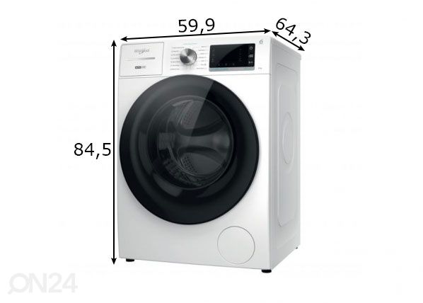 Pesumasin Whirlpool W8W946WBEE mõõdud