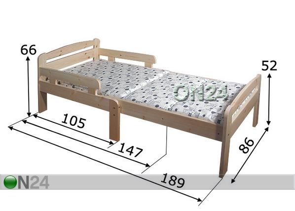 Pikendatav lastevoodi mõõdud