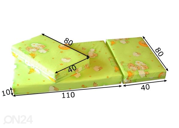 Pikendatav madrats 80x110+40+40 cm mõõdud