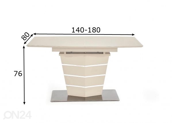 Pikendatav söögilaud 140/180x80 cm mõõdud