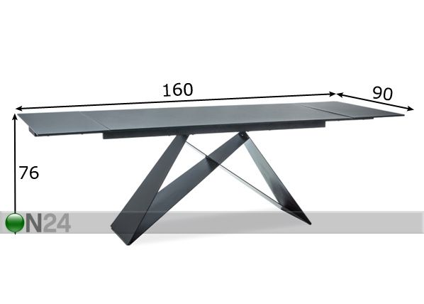 Pikendatav söögilaud 90x160-240 cm mõõdud