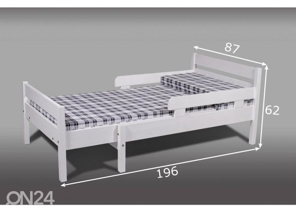 Pikendatav voodi Junior 75x120+35x35 cm mõõdud