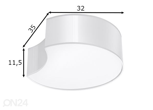 Plafoon Circle 1, valge mõõdud