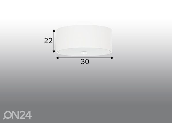 Plafoon Skala 30 cm, valge mõõdud