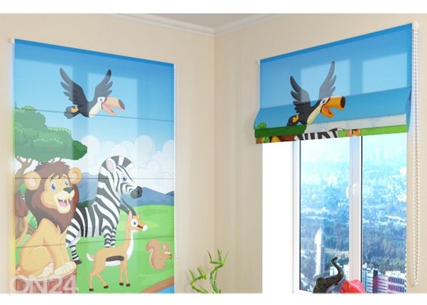 Poolläbipaistev Rooma kardin Cute African animals 1 60x60 cm