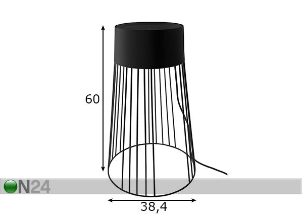 Põrandalamp Koster, välivalgusti mõõdud